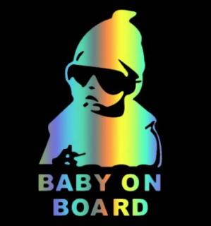 Nálepka  Baby On Board   Boy 12x20cm Rainbow