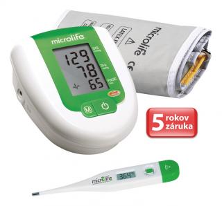 Tlakomer Microlife BP 3AG1 zelený + teplomerom MT 3001 + Adaptér ZDARMA (Tlakomer Microlife)