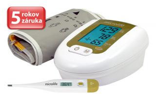 Tlakomer Microlife BP 3AG1 zlatý + teplomerom MT 3001 + Adaptér ZDARMA (Tlakomer Microlife)