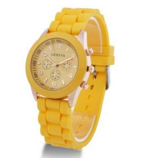 Nádherné Silikónové hodinky žlté st251 (Nádherné Silikónové hodinky žlté st251)