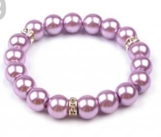 Náramok perlička fialový perleť st670 bižutéria (Náramok perlička fialový perleť st670 bižutéria)