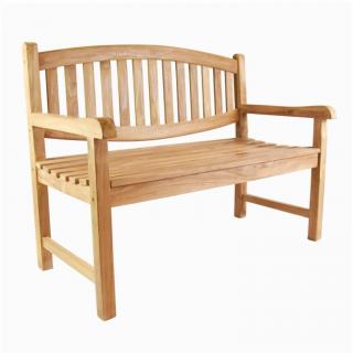 2 miestna lavica DIVERO, ošetrené teakové drevo, 120 cm