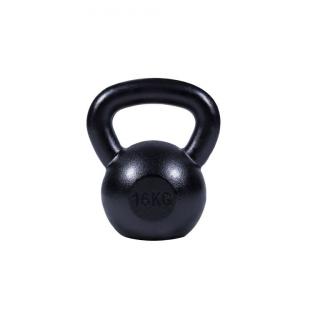 Gorilla Sports Kettlebell činka, liatinová, čierna, 16 kg