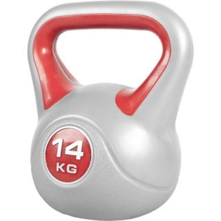 Gorilla Sports Kettlebell činka, vinylová, červená, 14 kg