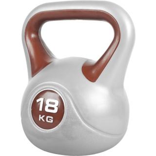 Gorilla Sports Kettlebell činka, vinylová, hnedá, 18 kg