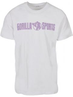 Gorilla Sports Športové tričko s potlačou, bielo/fialová 3XL
