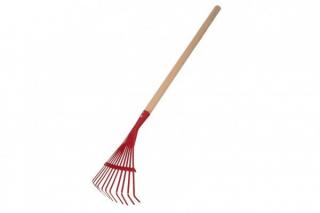 Hrable planžetové červené s násadou, kov / drevo, 80 cm