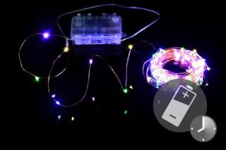 NEXOS LED osvetlenie - medený drôt, 100 LED, farebné