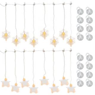 NEXOS Sada svetelných závesov, 8 LED, teplá biela, 2 ks