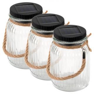 Sada solárnych svetiel,3 LED, plastové, studená biela, 3 ks