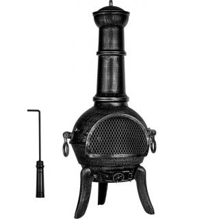 STILISTA Vonkajší záhradný krb, 112 cm, strieborno/sivý