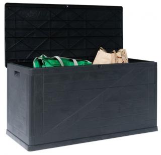 WOOD záhradný plastový úložný box 420 L, grafit