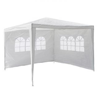Záhradný párty stan - biely 3 x 3 m + 2 bočné steny