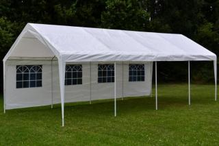 Záhradný párty stan - biely, 4 x 8 m