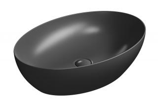 GSI PURA keramické umývadlo 60x16x42 cm, na dosku,čierna mat