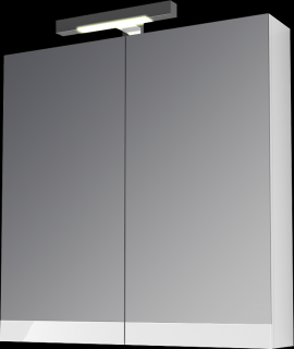 KR ZEN zrkadlová skrinka 70x70x13 cm 2x dvierka bez LED osvetl.biela lesklá alebo drevodekor podľa výberu