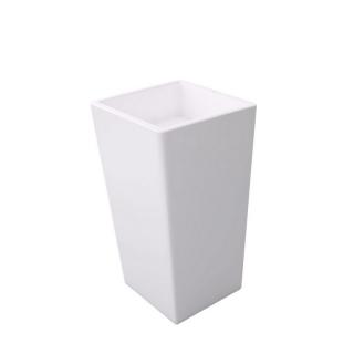 KUBIK biele voľne stojaté keramické umývadlo výška 83 cm x šírka 38 cm bez prepadu a otvoru pre batériu