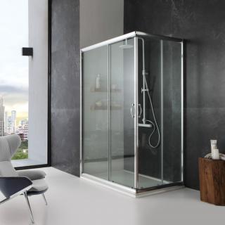 KV STORE obdĺžnikový kút GIADA  70x120cm transparentné sklo,rohový vstup