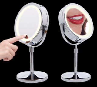 Lanaform kozmetické zrkadlo s osvetlením Stand Mirror X10 ,chróm