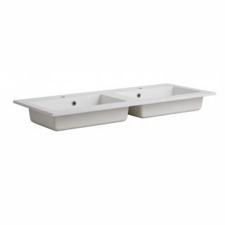 LAURET WASHBASIN dvojumývadlo liaty mramor 120x50cm biela matná