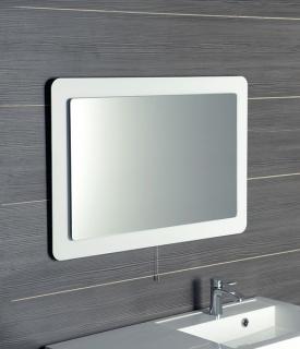 LORDE zrkadlo s presahom s LED osvetlením 900x600mm, biela   (NL602)