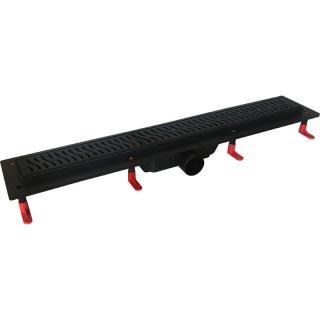 OLSEN SPA podľahový žľab STANDARTline s roštom HARMONY L=žlabu 73cm,L=roštu 70cm,čierne prevedenie