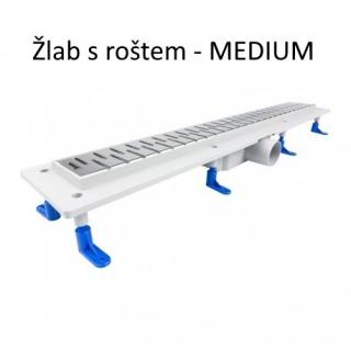 OLSEN SPA podľahový žľab STANDARTline s roštom MEDIUM L=žlabu 86cm,L=roštu 80cm