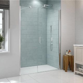 SANOVO otvaravé do priestoru jednokrídlové sprchové dvere s bočným dielom M5-T5  116 - 121 x 190cm,číre sklo,chróm profil