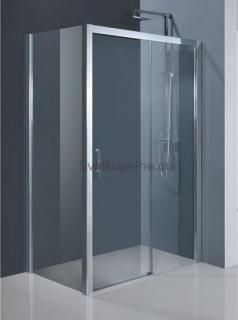Sprchový kút ESTRELA 130x80 cm  posuvné otváranie s bočnou stenou bezbariérový vstup bez vaničky