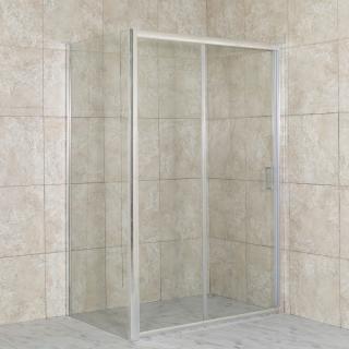 Sprchový kút TREOS RUTIS posuvné dvere  98,9 - 102,9 - pevná bočná stena 76,4 - 80,0 x 190 cm,číre sklo,bez vaničky,univerzálne