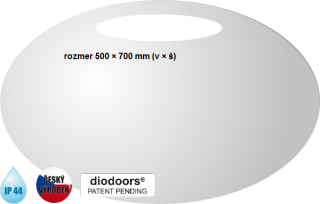 TRIGA zrkadlo s LED osvetlením LUŽNICA diodoors® šírka 70 x výška 50 x hlbka 3 cm