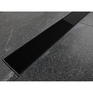 VIRGO BLACK nerezový odtokový žľab 60 cm prevedenie rošt čierne sklo