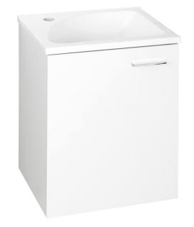 ZOJA/Keramia FRESH umývadlová skrinka 40x50x32cm, ľavá, biela s umývadlom z liateho mramoru bez batérie