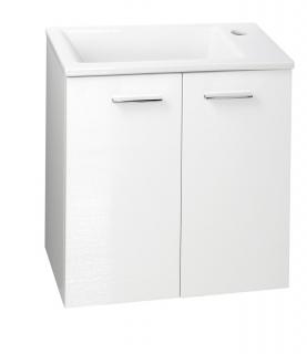 ZOJA/Keramia FRESH ZOJA umývadlová skrinka 49x50x24,6cm, 2 dvierka, biela s keramickým umývadlom bez batérie