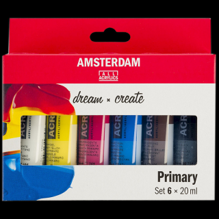 Akrylové farby Amsterdam - sada 6 x 20ml - Primary (Akrylové farby)