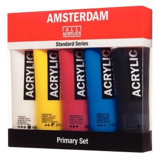 Akrylové farby Amsterdam Standard 120 ml - 5ks - Primary set (Akrylové)