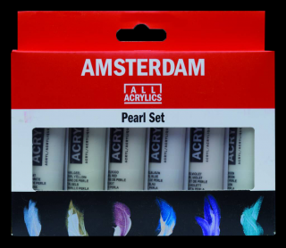 Akrylové farby Perleťové Amsterdam Standard - set 6 x 20 ml (Akrylová)