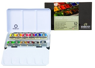 Akvarelové farby REMBRANDT - základny set 12 kalíškov (Rembrandt water)
