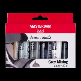Amsterdam Akrylové farby - sada 6 x 20 ml - Gray (Amsterdam Akrylové)