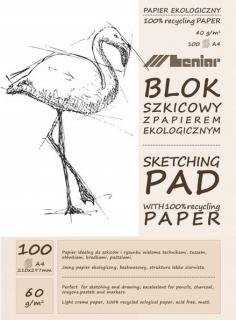 Blok papierov Leniar Plameniak - rôzne formáty (Krémový blok papierov)