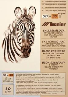 Blok papierov Leniar Zebra - rôzne formáty (Leniar Zebra - hnedé a)