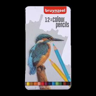 Bruynzeel farebné ceruzky v plechovke Kingfisher - 12ks (Bruynzeel)