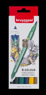 Bruynzeel Fineliner New York - sada 6ks (Bruynzeel Fineliner New York -)