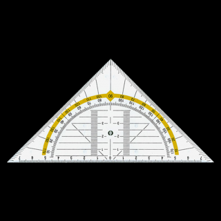 Leniar geometrický trojuholník s uhlomerom - 16cm (Leniar geometrický)