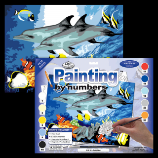 Maľovanie podľa čísiel formát A3 - Delfíny (Sada na maľovanie podľa)