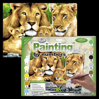 Maľovanie podľa čísiel formát A3 - Pýcha levov (Sada na maľovanie podľa)