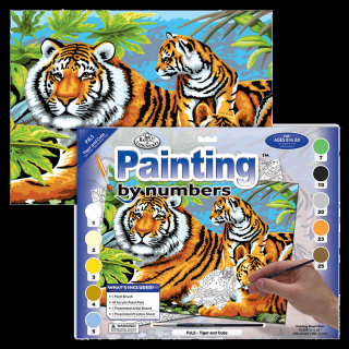 Maľovanie podľa čísiel formát A3 - Tigre (Sada na maľovanie podľa čísiel)