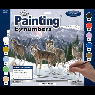 Maľovanie podľa čísiel formát A3 - Vlci (Sada na maľovanie podľa čísiel)