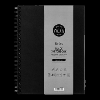 MUSA Estro Black čierny papier 185g/40 listov - rôzne veľkosti (MUSA)