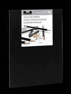 Royal & Langnickel black sketch book - A4, 80 listov (Čierny skicár)